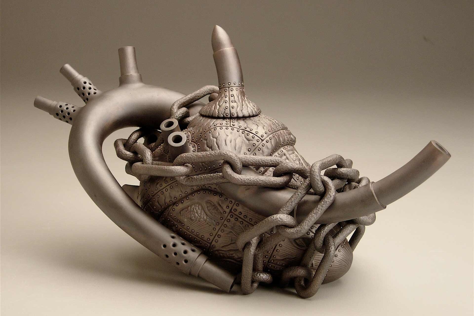 Heart Teapot: Military Industrial Hostage - Yixing Series