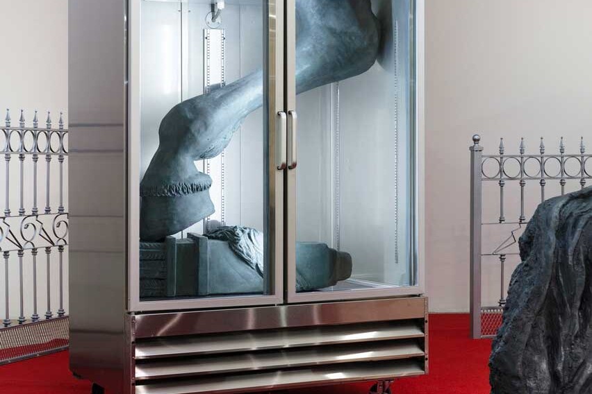 All The Kings Horses (detail), refrigerator with horse hoof: 210 x 142 x 74 cm