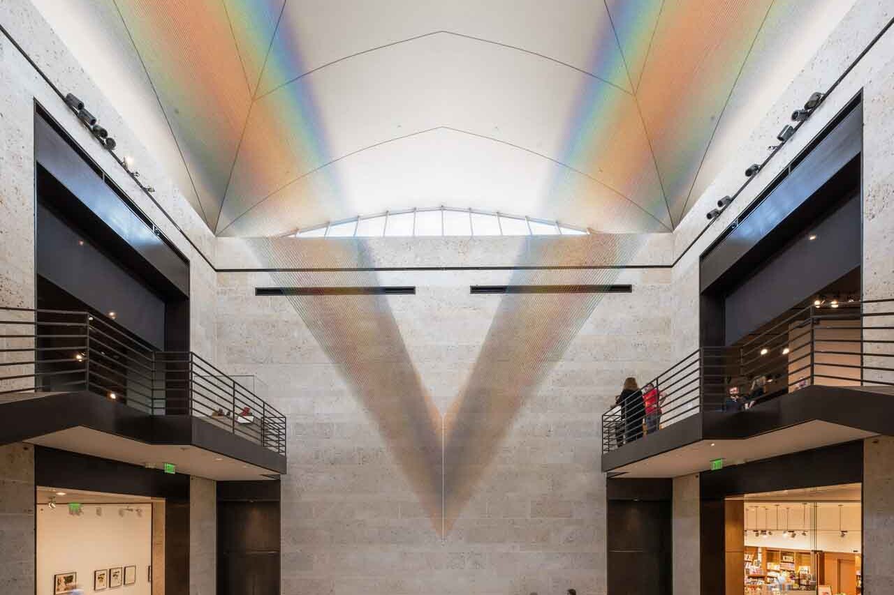 Plexus 34 by Gabriel Dawe, installed at the Amon Carter Museum of American Art, August 2016.